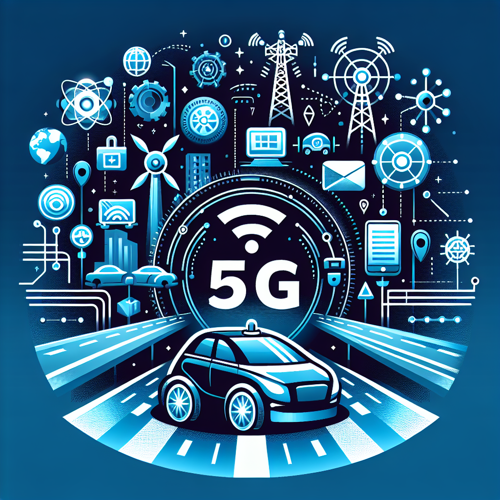 "5G 기술이 자율주행차에 가져올 혁신적인 변화와 미래 전망 - 자율주행차가 5G 네트워크를 활용하여 더 빠르고 안전하게 주행하는 모습"